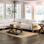 Arendal Contemporary Beige Sectional with Rattan Details | CM9984-SECT by Furniture of America