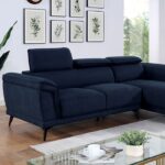 Napanee Contemporary Navy Sectional Sofa with Adjustable Headrests CM6254BL-SECT  by Furniture of America