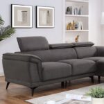 Napanee Contemporary Dark Gray Sectional Sofa with Adjustable Headrests CM6254GY-SECT by Furniture of America