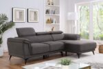 Napanee Contemporary Dark Gray Sectional Sofa with Adjustable Headrests CM6254GY-SECT by Furniture of America - Image 4