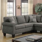 Rhian Transitional Dark Gray Sectional Sofa with Rolled Arms  CM6329GY-SECT-VN by Furniture of America
