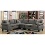 Rhian Transitional Dark Gray Sectional Sofa with Rolled Arms  CM6329GY-SECT-VN by Furniture of America - Image 4