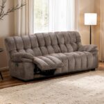 Hieronymus Dark Brown Manual Reclining Sofa with Pillow Top Arms FM64001DB-SF-M by Furniture of America