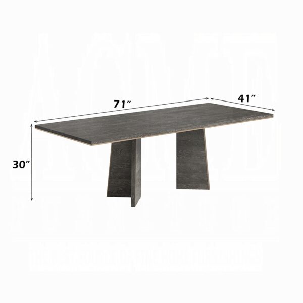 Venezia Rectangular Dining Table in Gray Finish DN04715 By ACME - Image 3