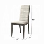 Venezia Dining Side Chair in Gray Leather DN04716 By ACME - Image 3