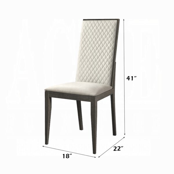 Venezia Dining Side Chair in Gray Leather DN04716 By ACME - Image 3