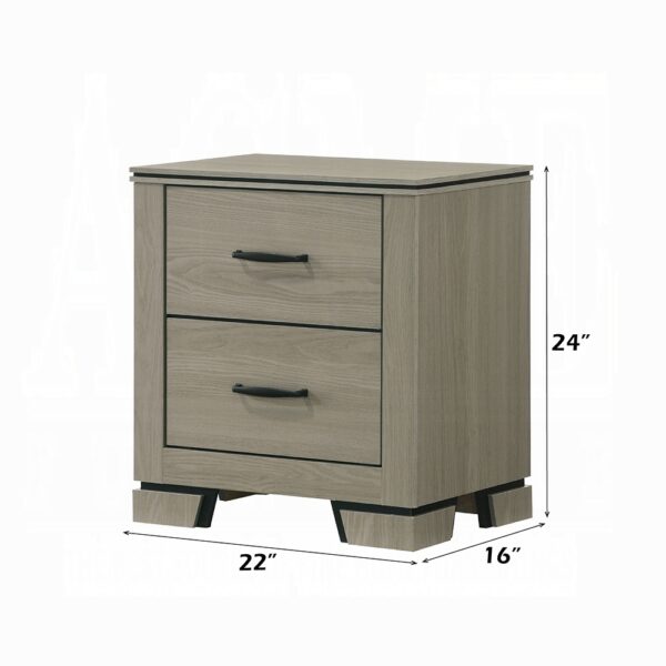 Joanna Weathered Gray Nightstand with Drawers BD05143 By ACME - Image 4
