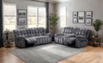 Hieronymus Manual Glider Recliner FM64001DG-CH-M Transitional Dark Gray by Furniture of America - Image 2