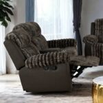 Dionysus Manual Reclining Loveseat FM64003BR-LV-M Transitional Brown  by Furniture of America