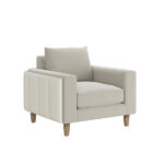 Artisan Barret Lounge Café au Lait Chair in Velvet & Faux Leather By Art Furniture