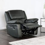 Glarus Recliner Chair FM69003BK-CH-M Transitional Black Leather Match by Furniture of America