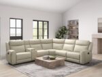 Jacobus Motion Sectional CM9986BG-M-SECT  Transitional Beige Leather by Furniture of America - Image 2