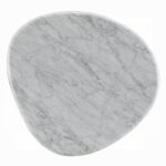 Haidar Natural Marble End Table with Brown Veneer Base LV04566 By ACME - Image 2