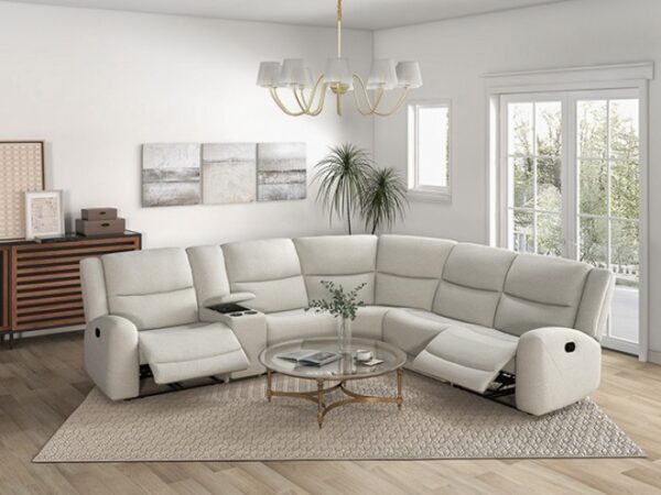 Giraldus Motion Sectional CM9988BG-M-SECT Transitional Beige Fabric by Furniture of America - Image 4