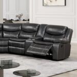 Gatria Sectional CM6982DG-SECT Reclining Comfort for the Whole Family by Furniture of America