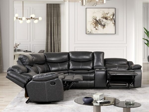 Gatria Sectional CM6982DG-SECT Reclining Comfort for the Whole Family by Furniture of America - Image 2