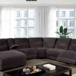 Zuben Sectional CM6853-SECTIONAL Plush Chenille Comfort with Recliners & Chaise by Furniture of America