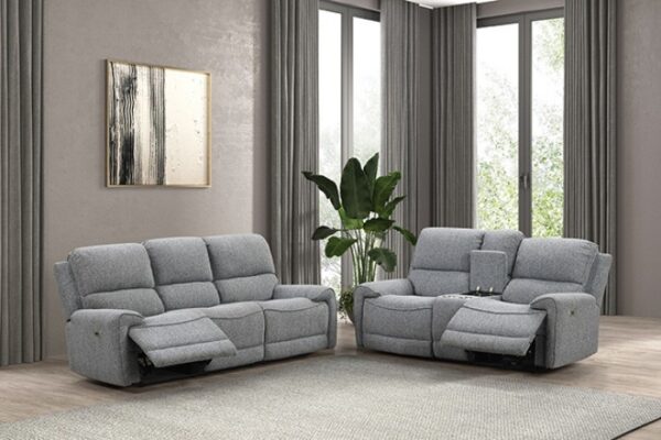 Morcote Power Recliner  FM62001GY-CH-PM Compact Modern Comfort by Furniture of America - Image 2