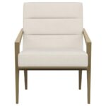 Kirra Upholstered Metal Arm Accent Chair Cream by Coaster Furniture - Image 5
