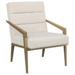 Kirra Upholstered Metal Arm Accent Chair Cream by Coaster Furniture - Image 6