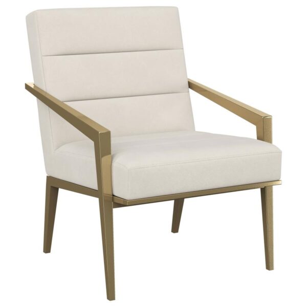 Kirra Upholstered Metal Arm Accent Chair Cream by Coaster Furniture - Image 6