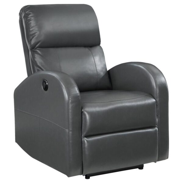 Grant Upholstered Power Recliner Chair Gray by Coaster Furniture - Image 2