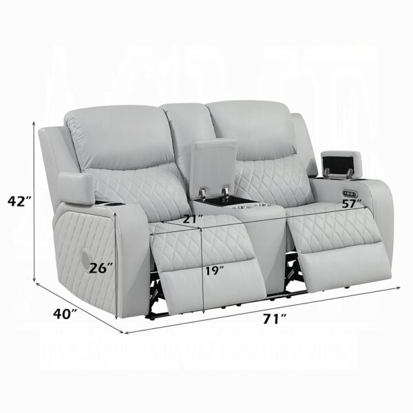 Elonzo Power Motion Loveseat with Console LV05901 By ACME - Image 4