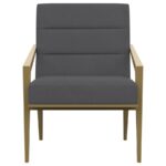 Kirra Upholstered Metal Arm Accent Chair Dark Gray by Coaster Furniture - Image 3