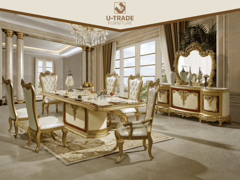 Homey design luxury Victorian dining table