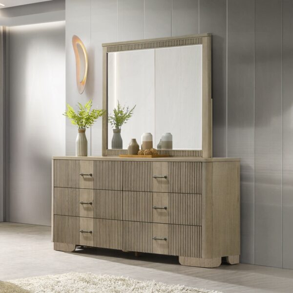 Lakkari Mirror in Antique Oak Finish BD04874 By ACME - Image 3