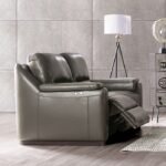 Altamura Gray Italian Leather Power Loveseat FM90002GY-LV-PM-PK  by Furniture of America
