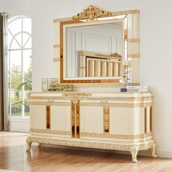 HD-1882 4PC Golden Bedroom Set By Homey Design - Image 4