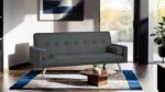 Reno Dark Gray Futon Sofa  TM2001DG Sleek by Furniture of America - Image 3