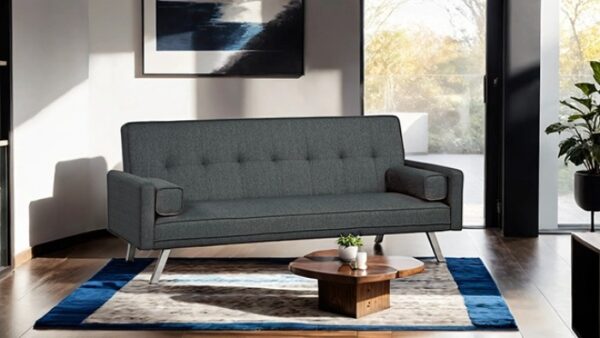 Reno Dark Gray Futon Sofa  TM2001DG Sleek by Furniture of America - Image 3