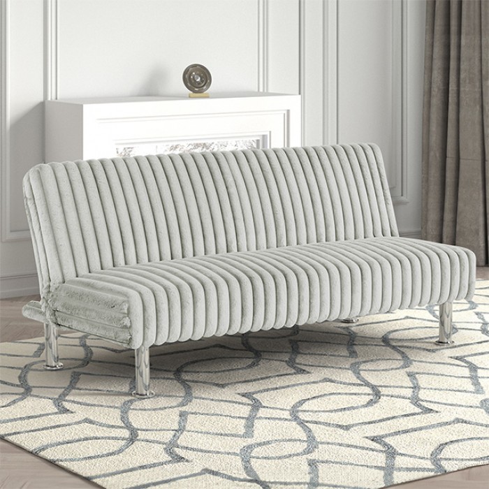 Hinwil Light Gray Futon Sofa Bed FM2903LG by Furniture of America | U-Trade Furniture Hinwil Light Gray Futon Sofa Bed FM2903LG by Furniture of America - Image 1