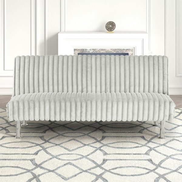 Hinwil Light Gray Futon Sofa Bed  FM2903LG by Furniture of America - Image 2