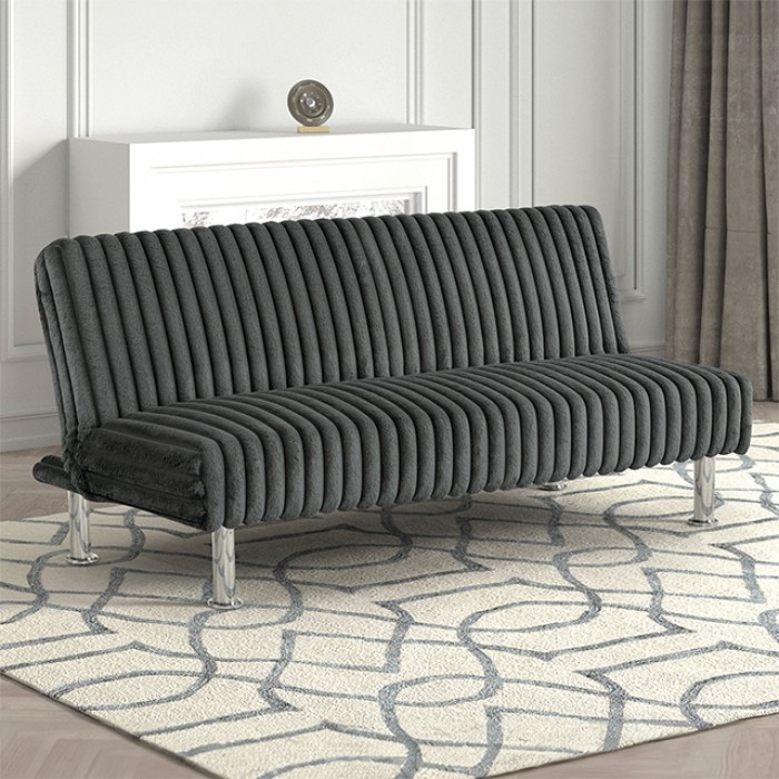 Hinwil Charcoal Futon Sofa Bed FM2903DG Sleek, Space-Saving Comfort by Furniture of America | U-Trade Furniture Hinwil Charcoal Futon Sofa Bed FM2903DG Sleek, Space-Saving Comfort by Furniture of America - Image 1