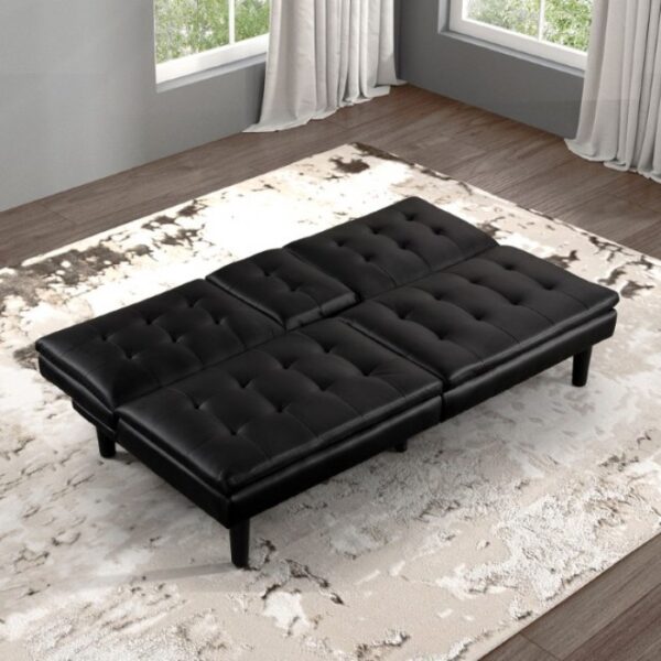 Eidsberg Black Futon Sofa Bed FM2908BK  Smart Comfort Meets Sleek Design by Furniture of America - Image 4