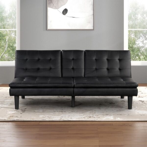 Eidsberg Black Futon Sofa Bed FM2908BK  Smart Comfort Meets Sleek Design by Furniture of America - Image 5