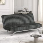 Villeneuve Charcoal Futon Sofa Bed FM2906DG Contemporary Elegance Meets by Furniture of America