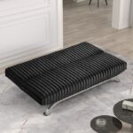 Villeneuve Black Futon Sofa Bed FM2906BK Sleek Design by Furniture of America - Image 2