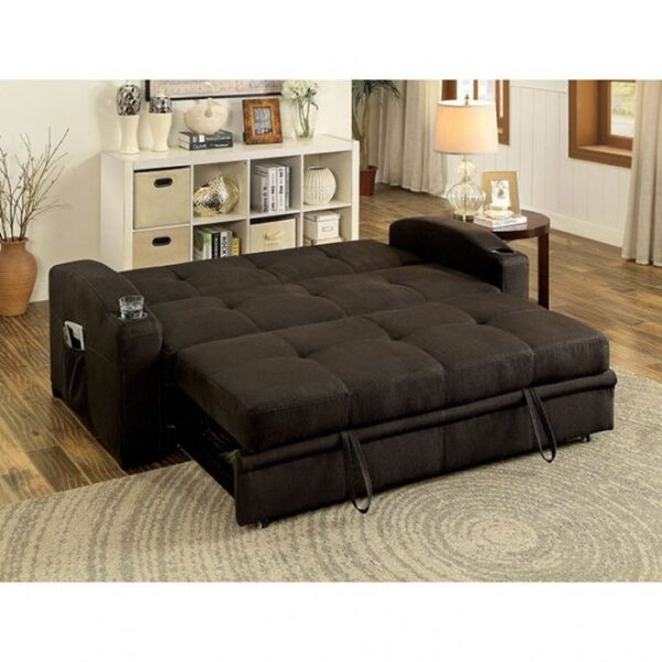 Mavis Dark Brown Futon Sofa  CM2691-SET-VN Stylish Comfort by Furniture of America - Image 3