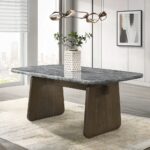 Dillon Dining Table with Natural Marble Top DN04815 By ACME