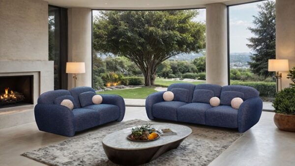 Previti Contemporary Denim Blue Sofa FM61117BL-SF by Furniture of America - Image 2