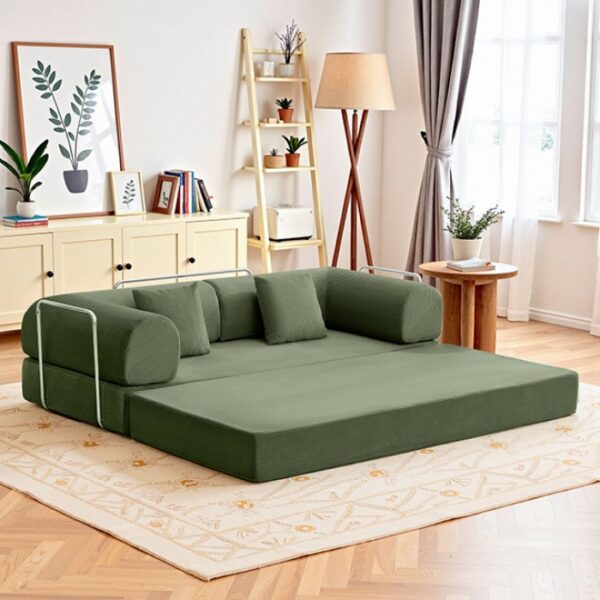 Perri 79" Olive Green Compressed Sofa  SL6907GR by Furniture of America - Image 2