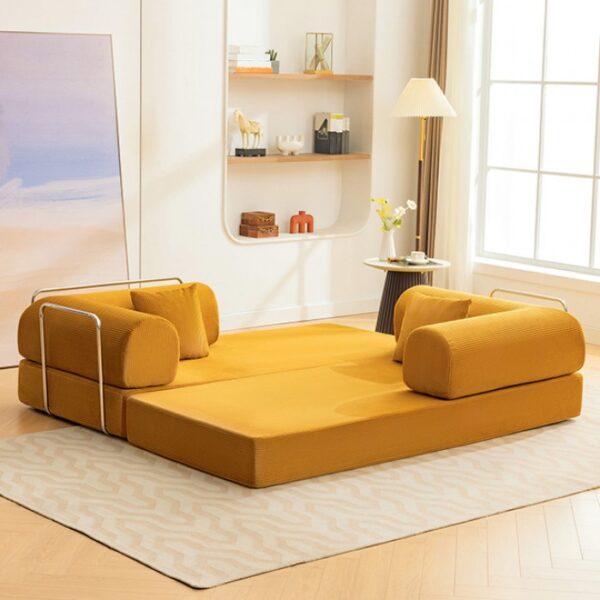 Perri 79" Ginger Compressed Sofa SL6907YL  by Furniture of America - Image 3