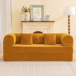 Perri 79" Ginger Compressed Sofa SL6907YL  by Furniture of America - Image 5