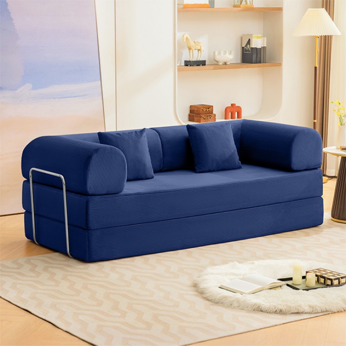 Blue Compressed Sofa SL6907BL by Furniture of America | U-Trade Furniture Blue Compressed Sofa SL6907BL by Furniture of America - Image 1