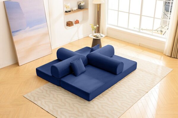 Blue Compressed Sofa SL6907BL by Furniture of America - Image 2