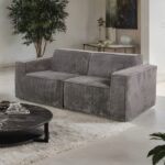 Kimara Dark Gray Compressed Loveseat  FM62100DG-LV-PK  by Furniture of America